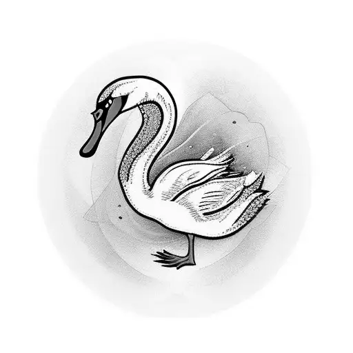 Swan With Cadaceus On Lotus