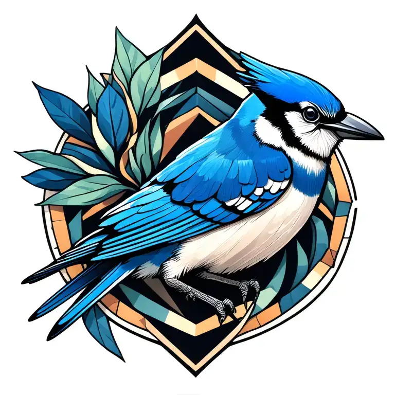 Top View Of A Blue Jay Bird