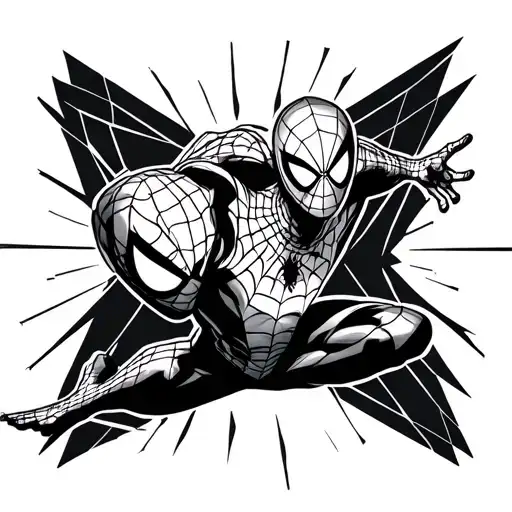 Spiderman Tattoo Of Him Swinging