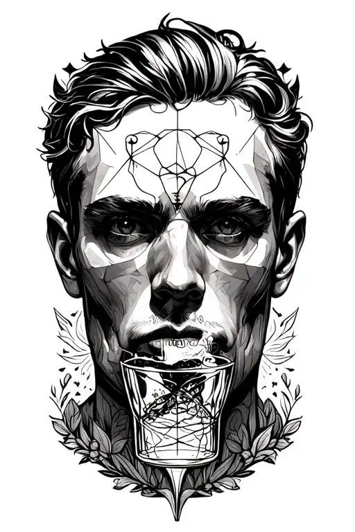 Cancer Zodiac Sign Sexy Man The Thin Body Drinks Alcohol