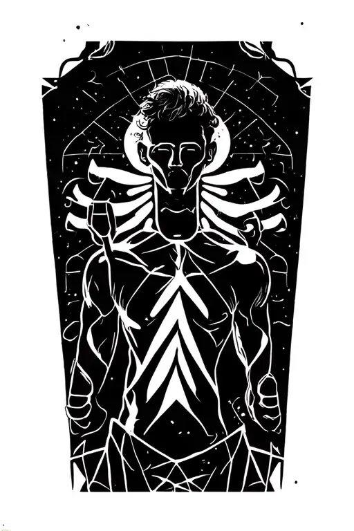 Cancer Zodiac Sign Sexy Man The Thin Body Drinks Alcohol