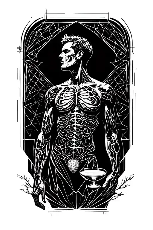 Cancer Zodiac Sign Sexy Man The Thin Body Drinks Alcohol