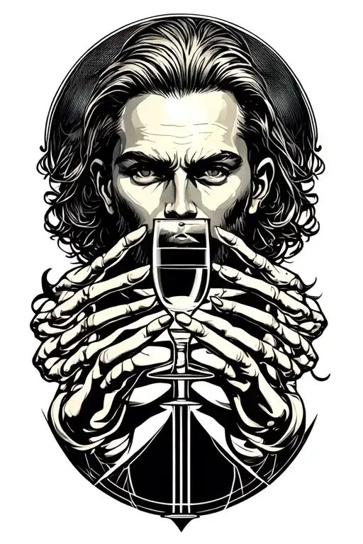 Cancer Zodiac Sign Sexy Man The Thin Body Drinks Alcohol