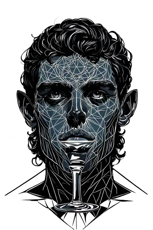 Cancer Zodiac Sign Sexy Man The Thin Body Drinks Alcohol