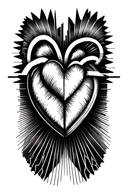 Heart Beat Lines Witha Heart