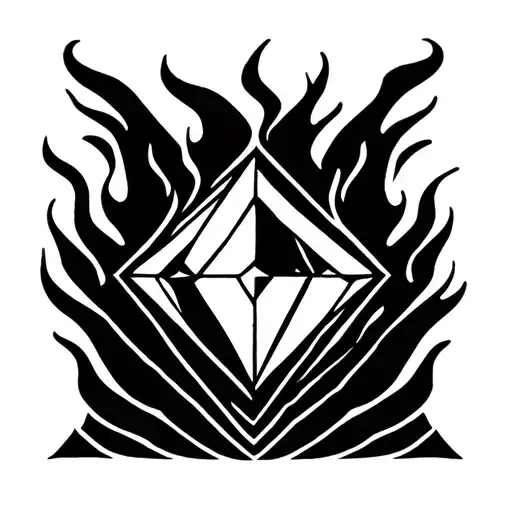 J D With Flames And Diamond In Middle