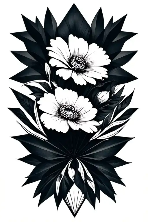 Floral Patterns And Geometric Design Incorporating
