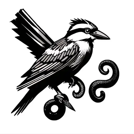 Kookaburra Holding A Snake