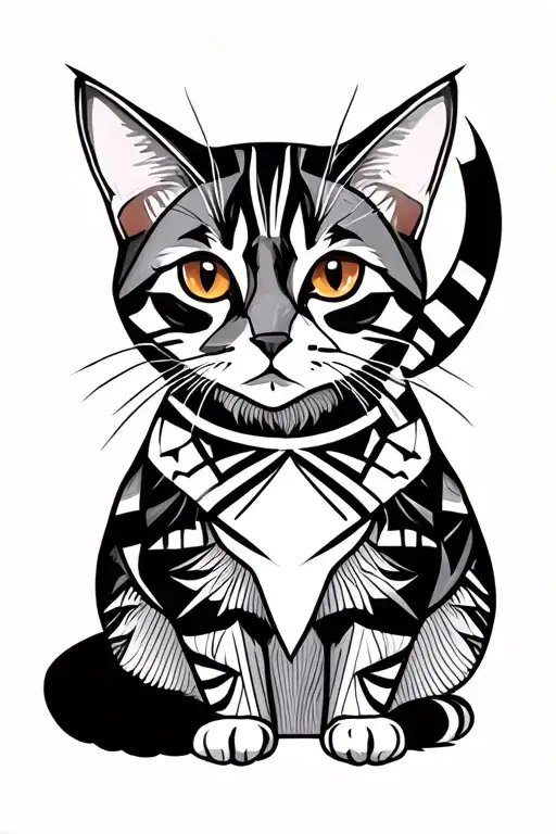 Black Norvegian Cat Sitting