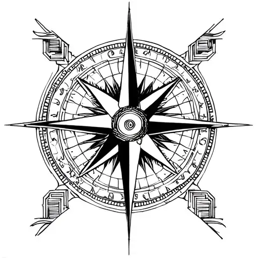 Azaka With The Background Compass