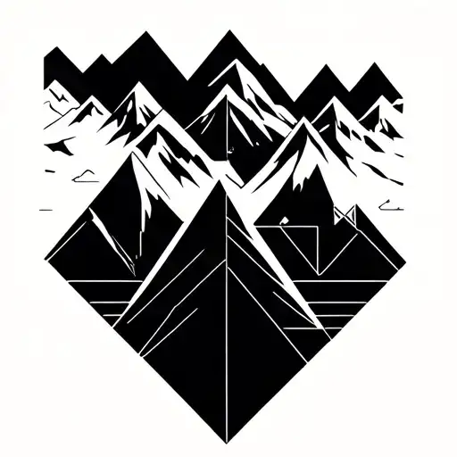 Inverted Triangles With Mountains