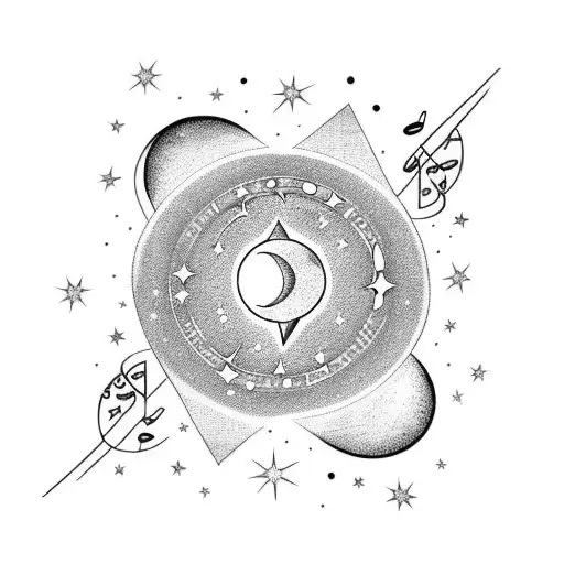 Moon With Stars And Music Note