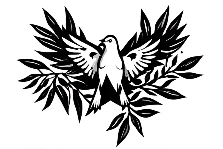 Peace Dove Holding Olive Branch Tattoo idea