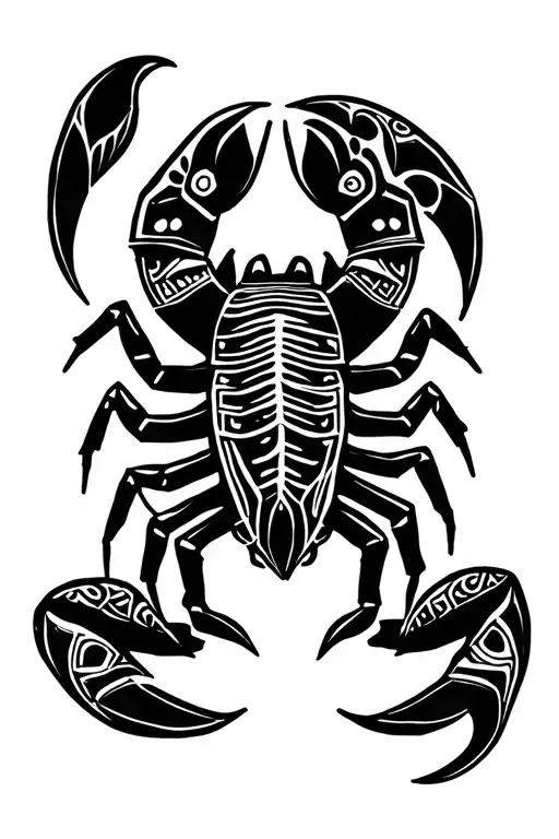 Scorpion With Reys And Aboriginal Designs
