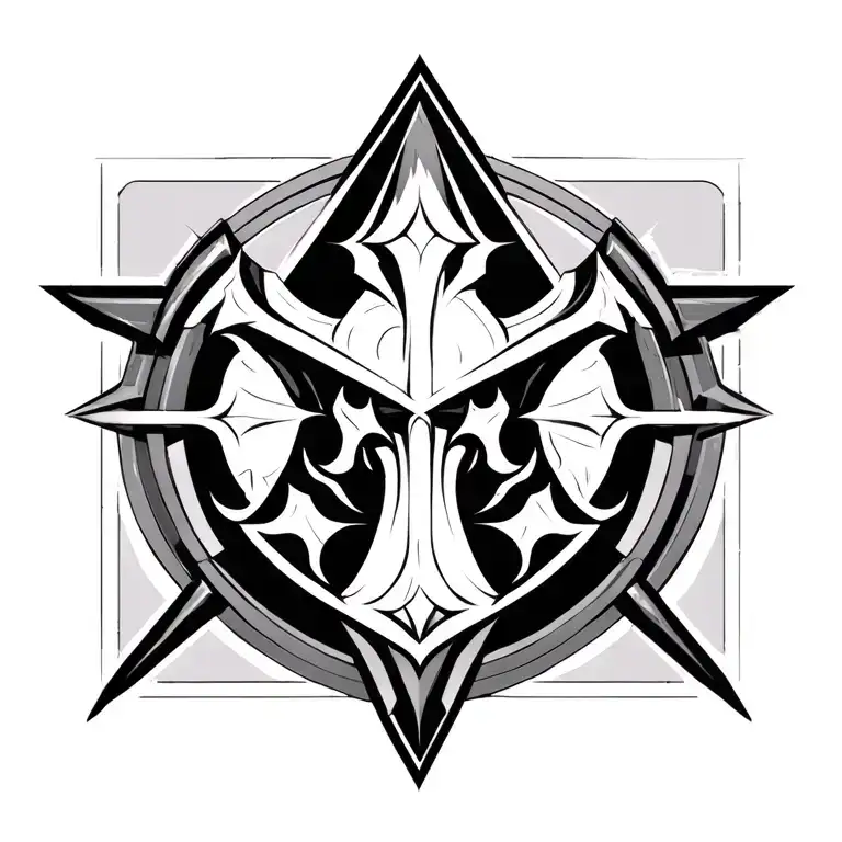 Assassins Creed Symbol Integrated With Christian Cross Tattoo idea