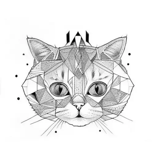 Cat Head Front Facing Block Style Only