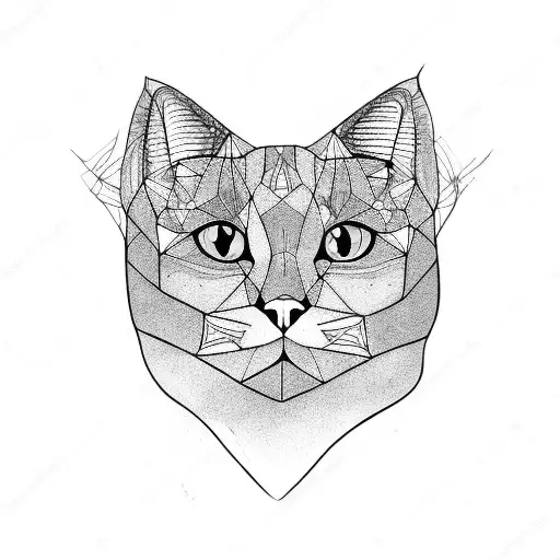 Cat Head Front Facing Shapes Only