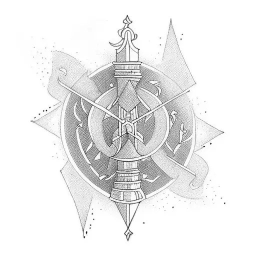 An Hourglass With A Sword