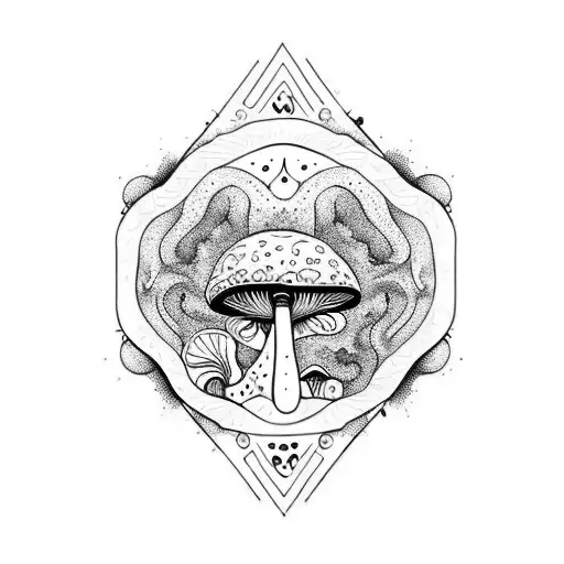 Psychodelic Tattoo Liquid Mushroom Sunset Ocean Agressive Edges