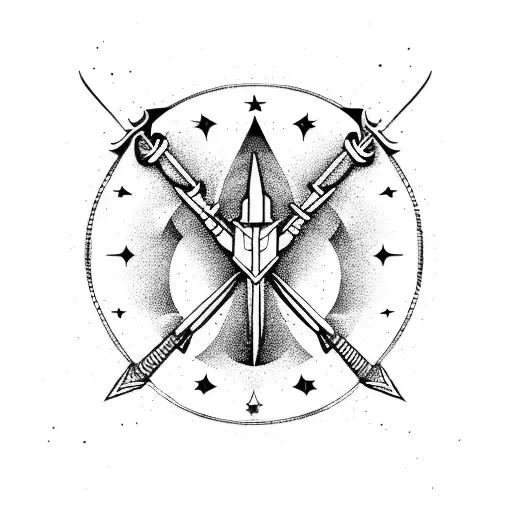 Sagittarius With Power Symbol