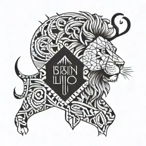 Half Lion Half Name Written