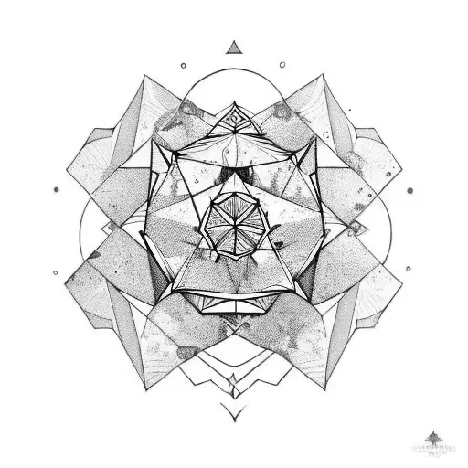 Geometric Flower With Sagittarius Zoldiac Sign