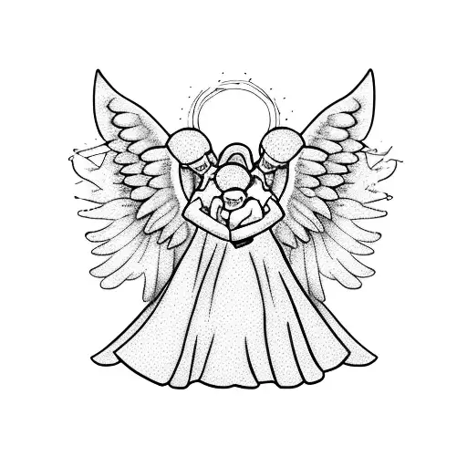 Family Of 4 With Angel Baby