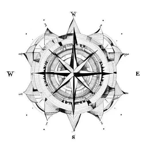 Compass Rose Inside Engineering Gear