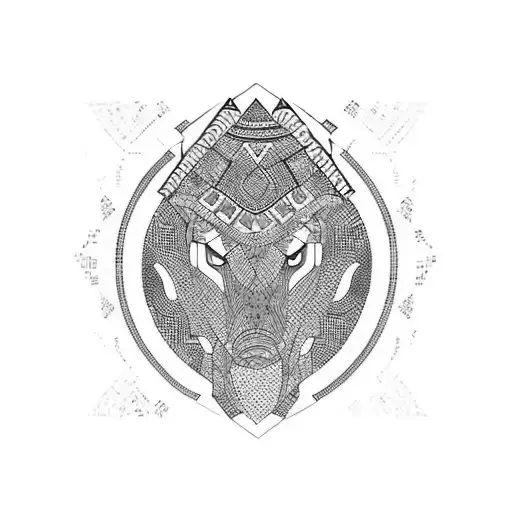 Mosaic Pattern With African And Morocan Incluence