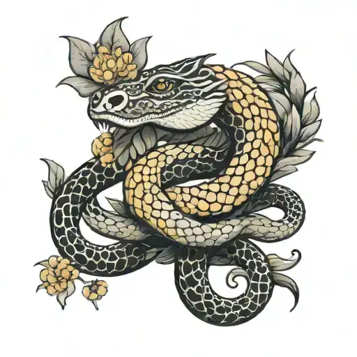 Marigold Flower King Cobra Snake