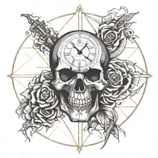 Memento Mori Skull Clock