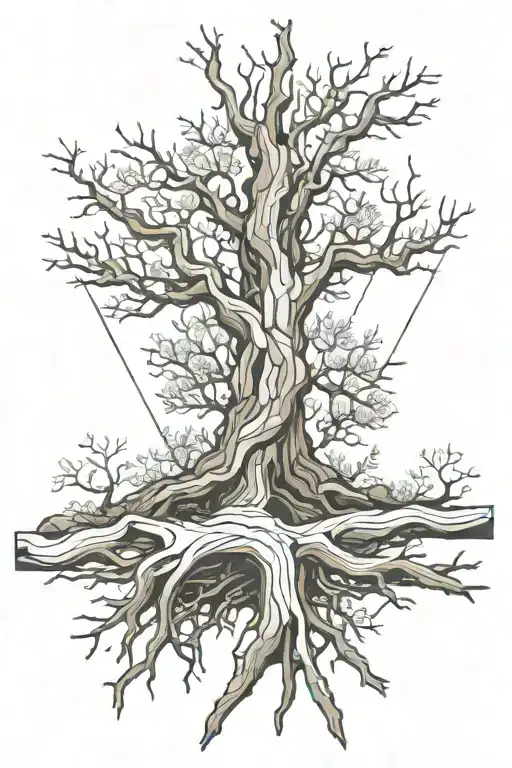 A Fallen Tree From Which A New Shoot Grows