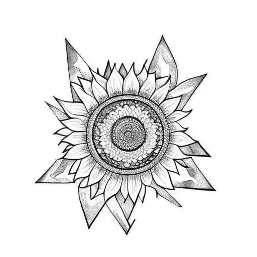 Sunflower With Snakes And Compass