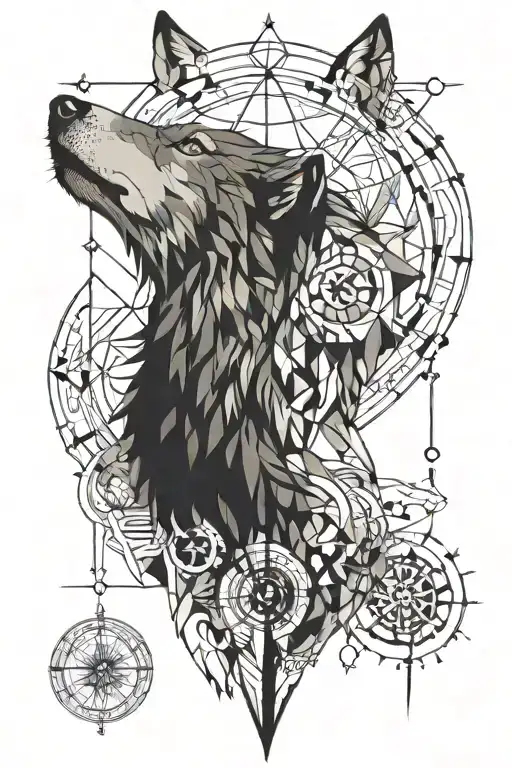Wolf With Compass