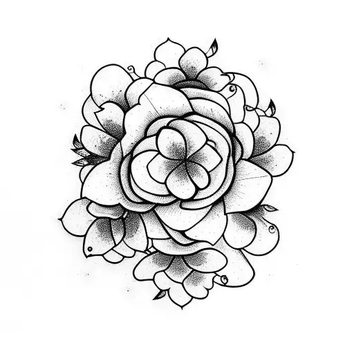 Black Rectangle Filled With Cherry Flowers