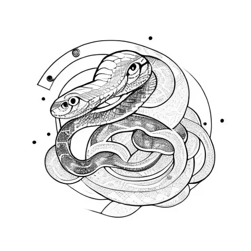 Snake With Moon