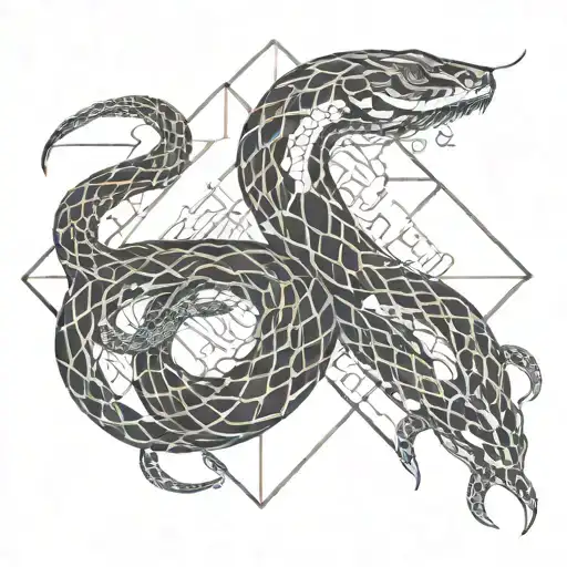 Abstract Geometric Design Incorporating Snakes And Pit Vipers