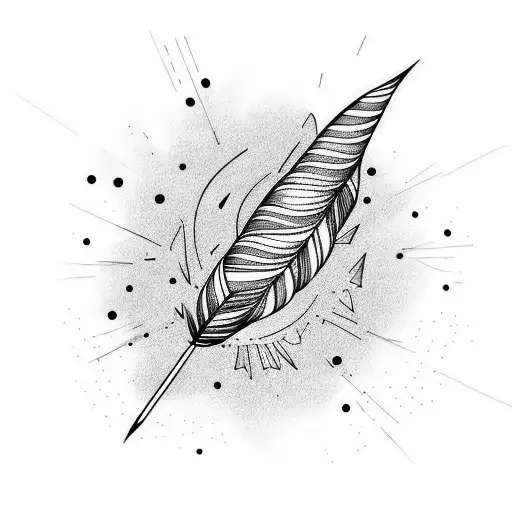 Minimalistic Feather On Fire