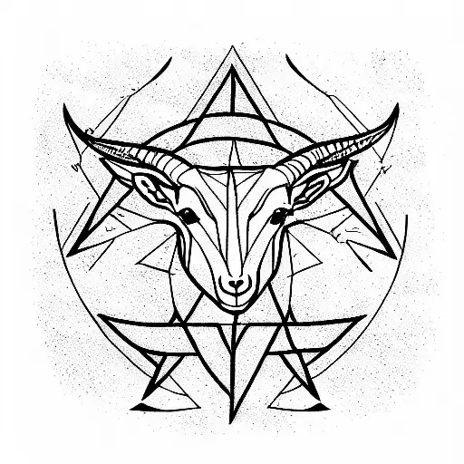 Satanic Symbol And Goat