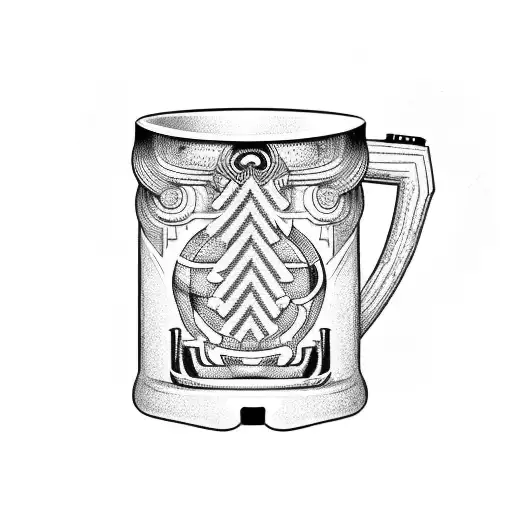 Beer Mug With Foam Black And White