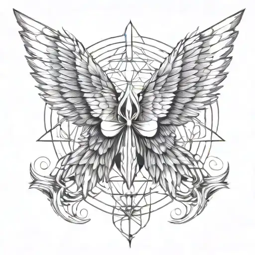 Angel Wings And In The Middle Of These It Has The Letters G V