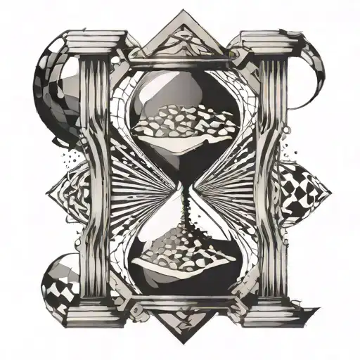 An Hourglass Filled With Pixelated Darts Falling Through The Sands Of Time