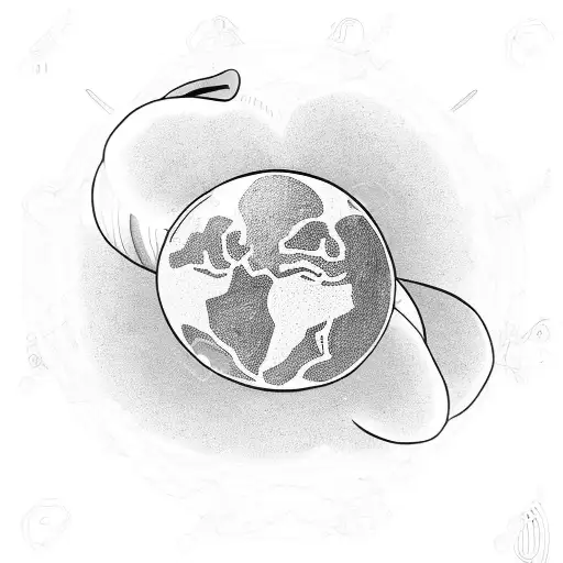 A Hand Holding A Planet With A String