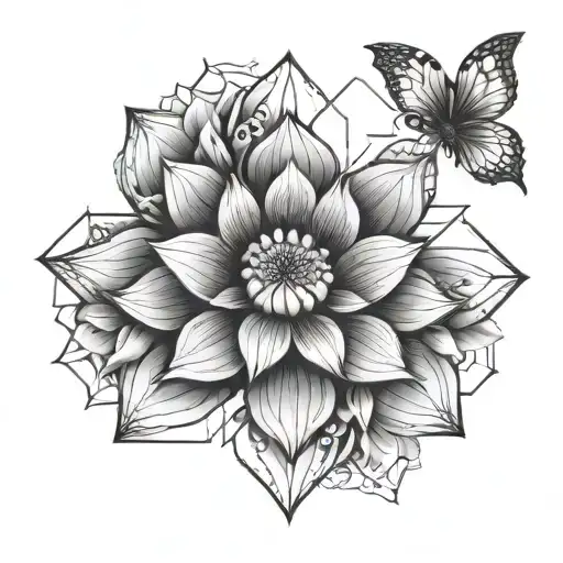 Word Floralie With A Lotus Flower