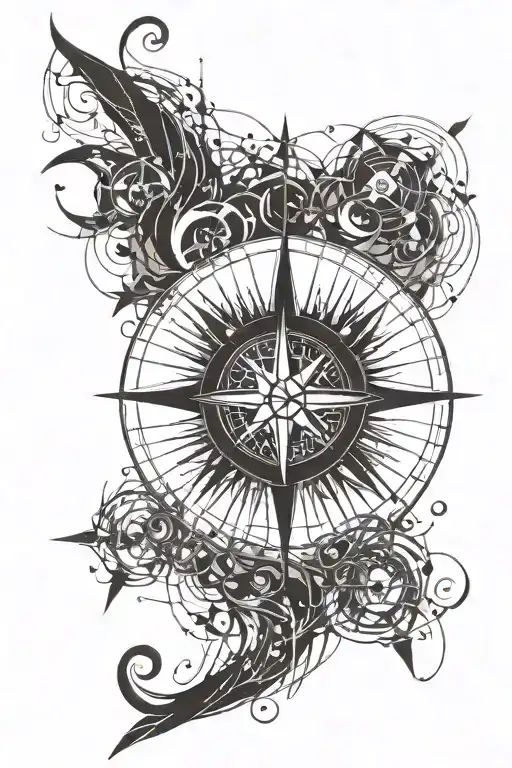 Compass Design Combining Music Notes
