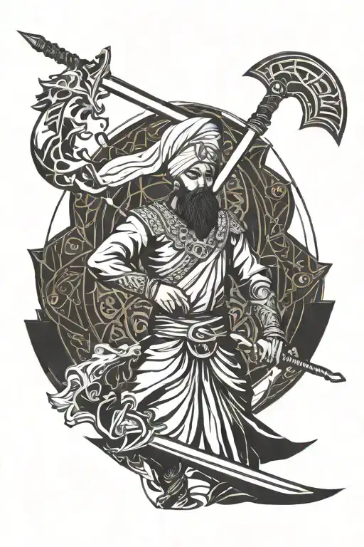 Sikh Warrior Wielding Sword