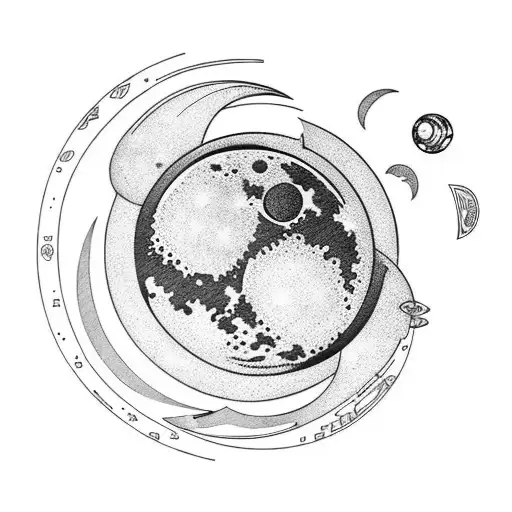 Moon With Saturn In Orbit