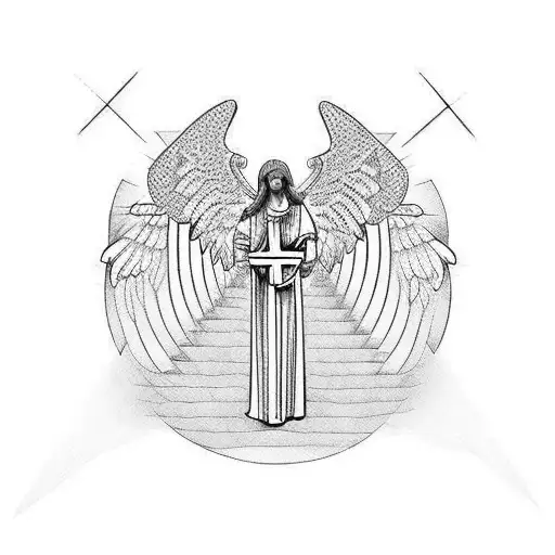 Christian Cross With Angel Wings
