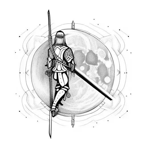 Swordman And Moon