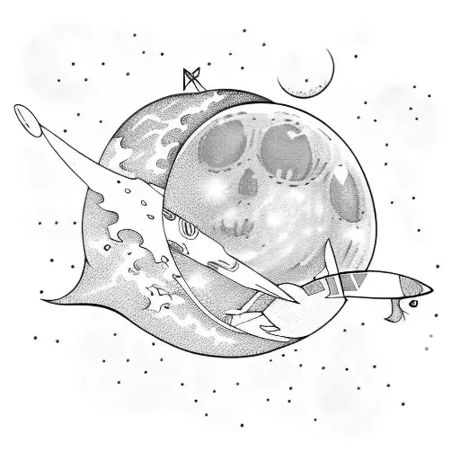 Astronaut Moon Ocean